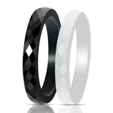 Casual Light Ceramic Rings for Women Cut Surface Ceramic Jewelry Ring
