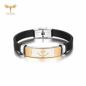 Casual Men's Anchor Leather Bracelet Pirate Bangle Punk Jewelry