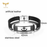 Casual Men's Anchor Leather Bracelet Pirate Bangle Punk Jewelry