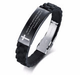 Cross Jesus Scripture Quote Christian Silicone Bracelet