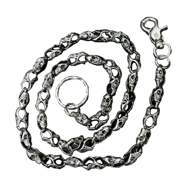 Casual Skull Pant Chain Double Hook Heavy Strong Biker Wallet Chain Punk