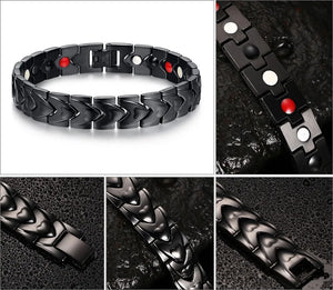 Casual Stainless Steel Magnetic Health Chain Men Charm Bracelet Bangle