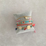 Summer Marble Bead Tassel Stone 5 ROW BRACELET