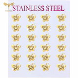 Butterfly Earrings 12 Pairs Pack Stainless Steel Stud Set