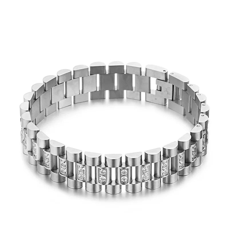 316L Stainless Steel Inlaid Stone Men's Bracelet