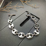 Casual Link Chain Bracelet T-Bar Buckle Metal Unisex Jewelry