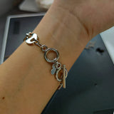 Casual Link Chain Bracelet T-Bar Buckle Metal Unisex Jewelry