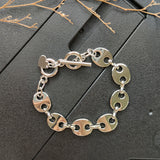 Casual Link Chain Bracelet T-Bar Buckle Metal Unisex Jewelry