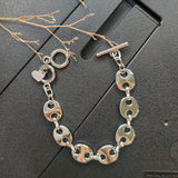 Casual Link Chain Bracelet T-Bar Buckle Metal Unisex Jewelry
