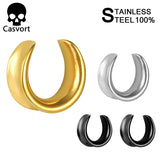 2 PCS Saddle Ear Tunnel Plug Piercing Ring Expander Studs