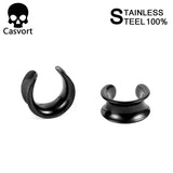 2 PCS Saddle Ear Tunnel Plug Piercing Ring Expander Studs