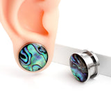 2 PCS Rainbow Conch Ear Tunnels Plugs Expander Body Piercing Jewelry Earrings