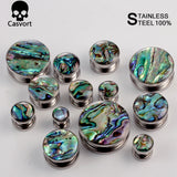 2 PCS Rainbow Conch Ear Tunnels Plugs Expander Body Piercing Jewelry Earrings