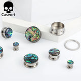 2 PCS Rainbow Conch Ear Tunnels Plugs Expander Body Piercing Jewelry Earrings