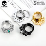 Stainless Steel Ear Gauges Flower Ear Tunnels Ear Plugs 6-25mm