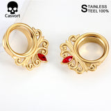 Stainless Steel Ear Gauges Flower Ear Tunnels Ear Plugs 6-25mm
