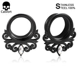 Stainless Steel Ear Gauges Flower Ear Tunnels Ear Plugs 6-25mm