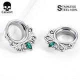Stainless Steel Ear Gauges Flower Ear Tunnels Ear Plugs 6-25mm