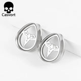 Stainless Steel Ear Gauges Plugs Bat Teardrop Double Flared Tunnels