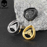 2PCS Stainless Steel Death Moth Teardrop Ear Gauges