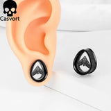 2PCS Stainless Steel Death Moth Teardrop Ear Gauges