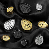 2 PCS Stainless Steel Lucky Cloud Teardrop Ear Gauges Plugs