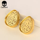 2 PCS Stainless Steel Lucky Cloud Teardrop Ear Gauges Plugs
