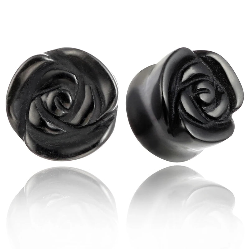 2 PCS Rose Ear Plugs Tunnels Expander Gauges Piercing Body Jewelry Women Gift