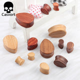 2 PCS Sandalwood Walnut Wood Ear Plugs Gauges