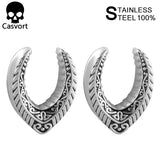 2 PCS Vintage Saddle Ear Gauges Plugs Body Jewelry