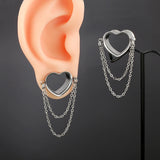 316 Stainless Steel Ear Gauges Tunnels Chain Plugs Piercing Gauges Body Jewelry