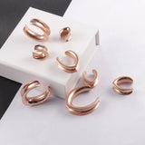 2PCS 316 Stainless Steel Saddle Tunnels Plugs Piercing