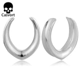 2PCS 316 Stainless Steel Saddle Tunnels Plugs Piercing
