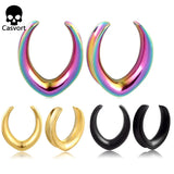 2PCS 316 Stainless Steel Saddle Tunnels Plugs Piercing