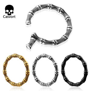 2PCS 6mm Bamboo Ear Hangers 316 Stainless Steel Gauges