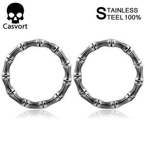 2PCS 6mm Bamboo Ear Hangers 316 Stainless Steel Gauges