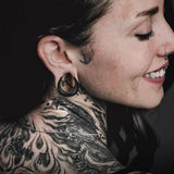 2PCS Saddle Ear Tunnels Plugs Stainless Steel Ear Gauges Stretchers