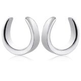 2PCS Saddle Ear Tunnels Plugs Stainless Steel Ear Gauges Stretchers