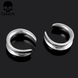 2PCS Saddle Ear Tunnels Plugs Stainless Steel Ear Gauges Stretchers