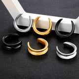 2PCS Saddle Ear Tunnels Plugs Stainless Steel Ear Gauges Stretchers