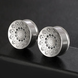 2PCS 316 Stainless Steel Ear Gauges Stretcher Ear Plugs Tunnels Piercing Women
