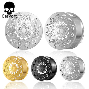 2PCS 316 Stainless Steel Ear Gauges Stretcher Ear Plugs Tunnels Piercing Women
