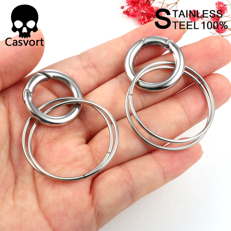 2PCS Clasp Ear Weight Hangers 6g Gauges Expander Pair