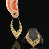 2PCS Stainless Steel Ear Piercing Hangers Women's Ear Gauges Plugs