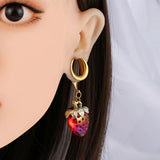 2PCS Strawberry Saddle Tunnels Ear Weights 316 Stainless Steel Piercing Women