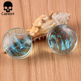 2PCS Glass Ear Body Jewelry Expanders Piercing Tunnels Plugs