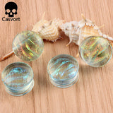 2PCS Glass Ear Body Jewelry Expanders Piercing Tunnels Plugs