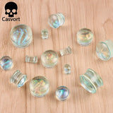 2PCS Glass Ear Body Jewelry Expanders Piercing Tunnels Plugs