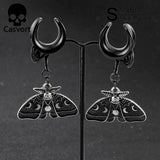 2PCS Dangle Moth Saddle Ear Plugs Stainless Steel Gauges Tunnels