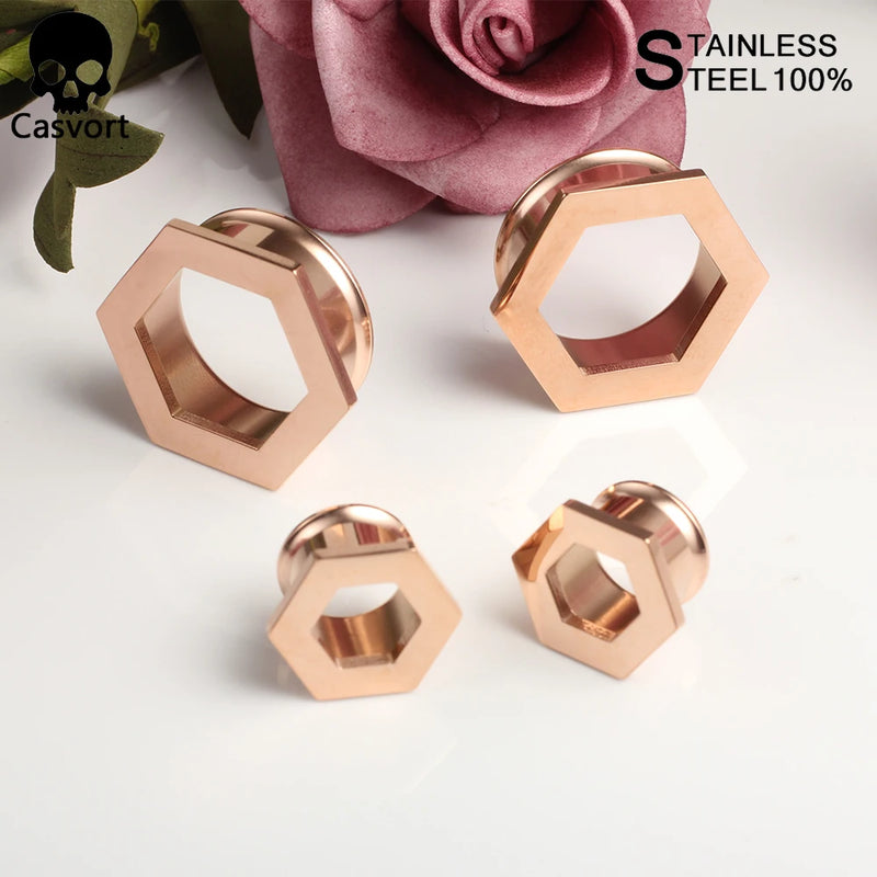 2PCS Stainless Steel Ear Weights Body Piercing Jewelry